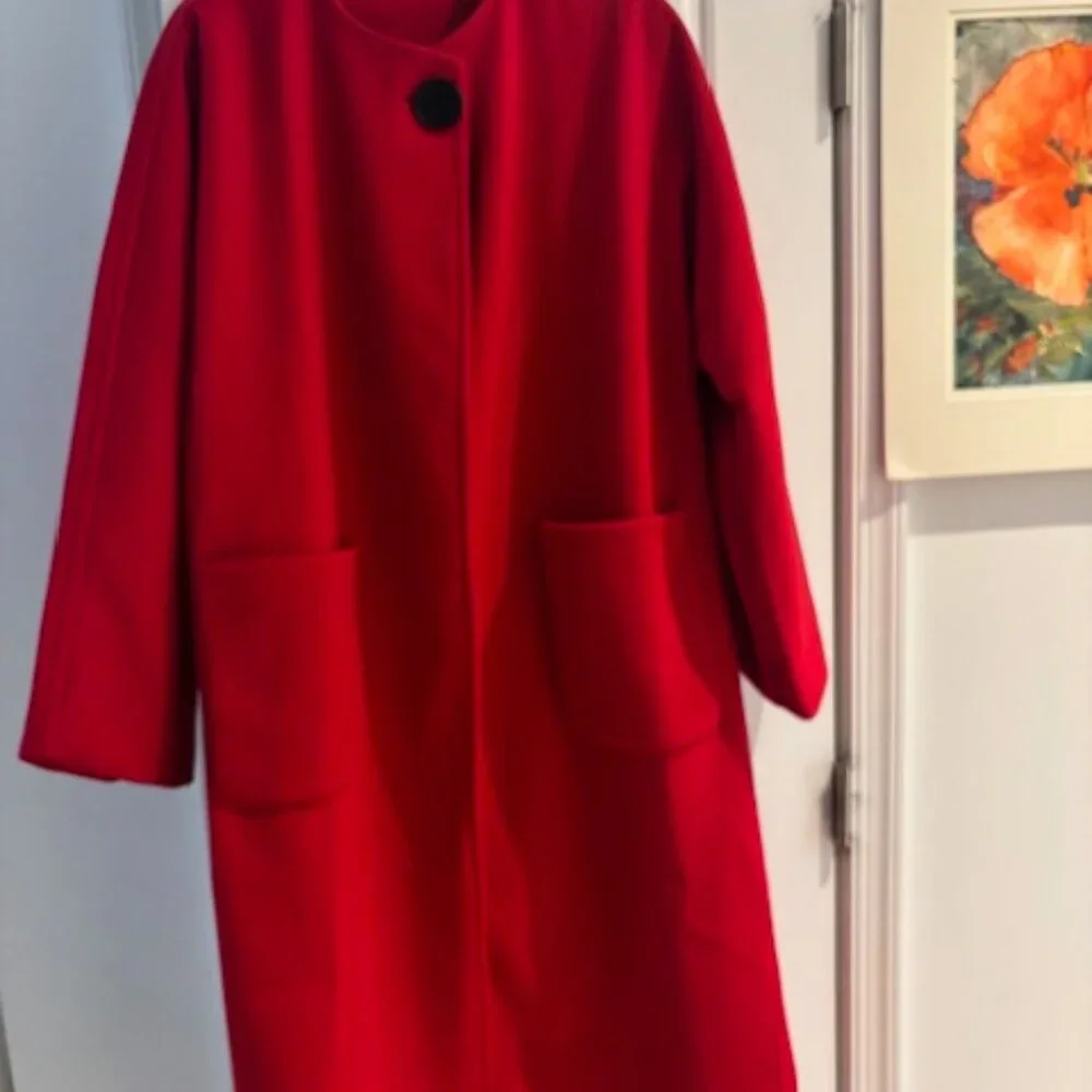 Red Women's Coat - Picture 2 of 4